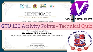 Technical Quiz Certificate  Hack Proof Digital Nagrik Quiz  Fast Done GTU 100 Activity Points [upl. by Teddi]