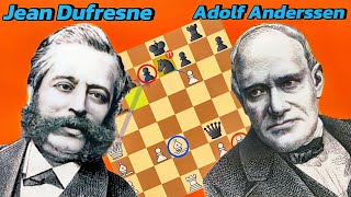 Amazing Checkmate  Jean Dufresne vs Adolf Anderssen 1852 [upl. by Kamillah]