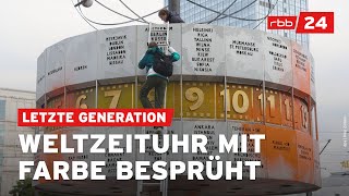 Mit Farbe beschmiert WeltzeituhrErschaffer geschockt über quotLetzte Generationquot [upl. by Shippee786]