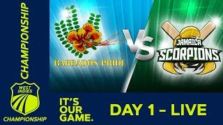 Barbados v Jamaica  Day 1  West Indies Championship  Thursday 13 December 2018 [upl. by Ajax]