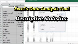 Descriptive Statistics in Excel Using the Data Analysis Tool [upl. by Mayhs]