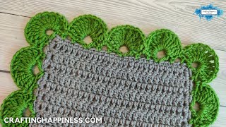 How To Crochet Easy Large Scalloped Edging For Blankets  Crafting Happiness [upl. by Lanae]