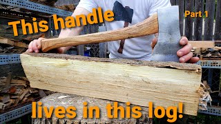 Hanging a Hatchet 1 Hand Carving a Honey Locust Hatchet Handle [upl. by Airdua]