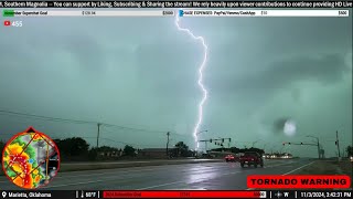 Tornado Warnings in SE Oklahoma 11324  Live Storm Chase Archive [upl. by Dinin]