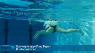 Sporteignungsprüfung Bayern  100 Meter Schwimmen Brust [upl. by Aicertap]