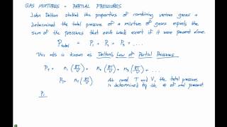 106 Gas Mixtures and Partial Pressures [upl. by Dewhurst79]