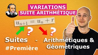 Étudier les VARIATIONS dune suite ARITHMÉTIQUE  Première [upl. by Sender]