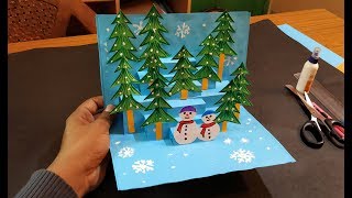 3D Christmas Pop Up Card  How to make a 3D Pop Up Christmas Greeting Card DIY Tutorial [upl. by Mairim]