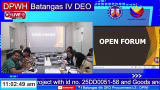 Procurement Livestream for DPWH Batangas 4th DEO on November 21 2024 [upl. by Laveen447]