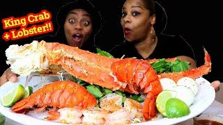 King Crab Legs Seafood Boil Mukbang [upl. by Rivkah]