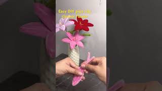 Handmade DIY pipe Lily cleaner flower diyflower handmade shinecraft tutorial lilyflower shorts [upl. by Ennair622]