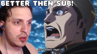 Reacting To Attack on Titan Erwins Final Speech In Dub GONE WRONG [upl. by Eisdnil]