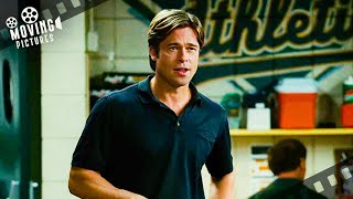 Building a Winning Team Through Numbers  Moneyball Brad Pitt Jonah Hill [upl. by Thury855]