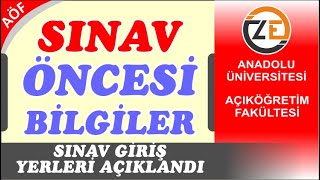 AÖF Sınav Giriş Yerleri Açıklandı  Anadolu Açıköğretim Ara Sınav Vize [upl. by Airet475]