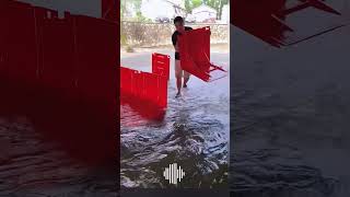 L shape barrier 🌊 kolarurj1m viralshort funny flood Chennai flood barrier ￼ [upl. by Gibson]