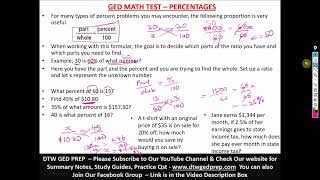 Percentages  GED Math Test Crash Course [upl. by Kahcztiy]