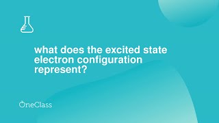 what does the excited state electron configuration represent [upl. by Aek]