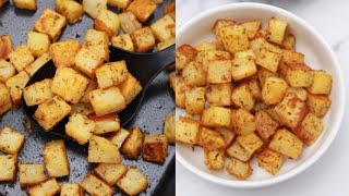 Baked Diced Potatoes Recipe Baked Cubed Potatoes [upl. by Clover]