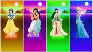 Aladin Jasmine 🆚 Anna Frozen 🆚 Snow White 🆚Mulan Princess  Tiles Hop EDM Rush [upl. by Aigneis775]