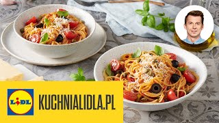 Włoski klasyk dla początkujących Spaghetti puttanesca  Karol Okrasa amp Kuchnia Lidla [upl. by Pippa]