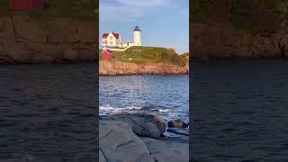 Nubble lighthouse oceansounds ocean maine travel lighthouse explore waves beach [upl. by Adkins]