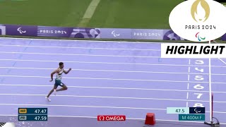 Para Athletics Mens 400m T12 Highlights 2024  Bouja Sprints To Paralympic Gold Medal 2024 [upl. by Sophia]