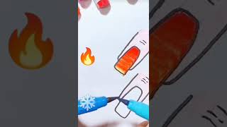 fire🔥amp ice❄️ Colouringnails💅🏻colournailartfiresnow viralshorts please subscribe Ridacreativity [upl. by Ihcur]