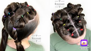 💕🐰How To Pull Through Braid Pigtails with Rope Twists Hairstyle Tutorial🐰💕 pigtails pullthrough [upl. by Ahsenyt451]