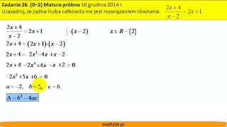 Matura próbna z matematyki 2015 CKE  zad 26  Uzasadnij  MatFiz24pl [upl. by Enrika]