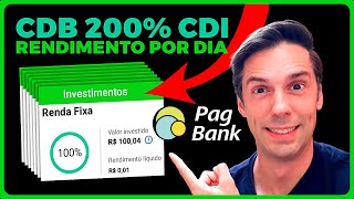 QUANTO RENDEU por dia 100 REAIS aplicados no CDB PagBank durante 1 mês [upl. by Niwle]