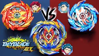 VALT VS ASAHI BROTHERS  Brave Valkyrie VS Super Hyperion amp King Helios  Beyblade Burst Sparking [upl. by Nona267]