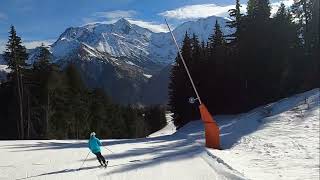 Skiing BLUE slope called CABRI at MEGEVE ski resort  GoPro HD POV  Feb 2024 [upl. by Ahseital]