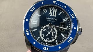 Cartier Calibre de Cartier Diver Blue WSCA0010 Blue Ceramic Bezel Cartier Watch Review [upl. by Weisbart]