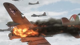 HELL Over Germany Colour RARE Footage of B17s VS Luftwaffe [upl. by Mirella337]