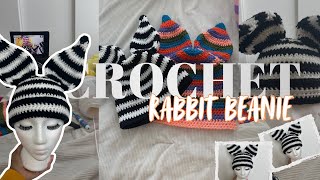 Vlogember 6 Crochet Vlog Crochet Rabbit Beanie  Fiber Art Hat  Crochet Beanie [upl. by Ahsied]