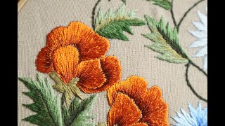 Flower Hand Embroidery ASMR Hand Embroidery ricamo a mano 手刺繍  ASMR Embroidery [upl. by Leann]