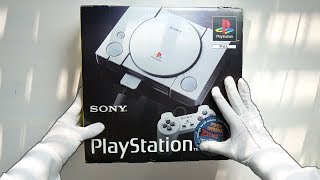 PS1 UNBOXING Original Sony PlayStation Console Launch Model SCPH1002 quotPSXquot [upl. by Oap124]