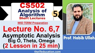 CS502 Short Lectures 5  Asymptotic Notation Chapter  CS502 Lecture 6 and CS502 Lecture 7 [upl. by Johanna]