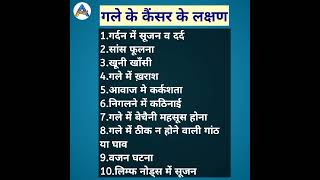 गले के कैंसर के लक्षणगले के कैंसर के शुरुआती लक्षण क्या हैंThroat Cancer Symptoms throatcancer [upl. by Eidderf]