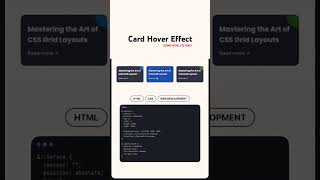 CSS Card Hover effect using HTML CSS only css css3 shorts shortfeed webdesign webdevelopement [upl. by Ilegna]