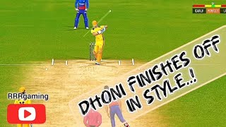 Dhoni finishes off in style🏏🏏 cricket dhoni youtube cricketlover rc24 dhoniforever trending [upl. by Wylde594]