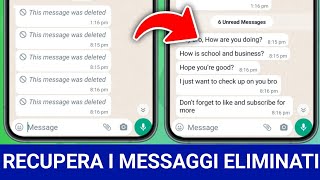 Come recuperare i messaggi WhatsApp eliminati I messaggi WhatsApp eliminati recupero [upl. by Thurston]