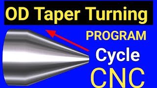 OD Taper Turning Program  OD Taper Turning Programming Video  cncfanuc [upl. by Rimidalb847]