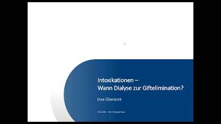 Intoxikationen  Wann Dialyse zur Giftelimination [upl. by Bean28]