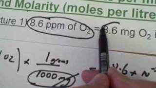 Converting between parts per million ppm milligrams per litre and moles per litre [upl. by Akkimat209]