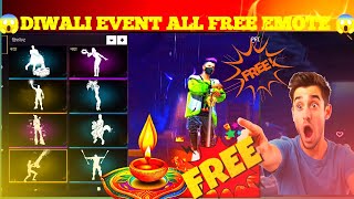 FREE FIRE 🔥 DIWALI EVENT ALL FREE EMOTE AMD ITAMS 😱 FREE FIRE DIWALI 🎇 EVERNT FREE EMOTES [upl. by Fifine]