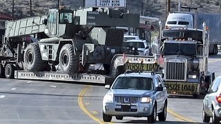 OVERSIZE LOAD  HAULING CRANE  MACHINERY TRANSPORT TRUCK [upl. by Sihunn]