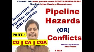 Pipeline Conflicts  Pipeline Hazards  Pipeline Hazards and its types  Hazards  CO  CA  COA [upl. by Nerak]