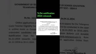 Tstet notification 2024 released educational dsc [upl. by Eladnar]