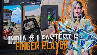 INDIA 🇮🇳 1 FASTEST 6 FINGER PLAYER  BGMI [upl. by Rora]